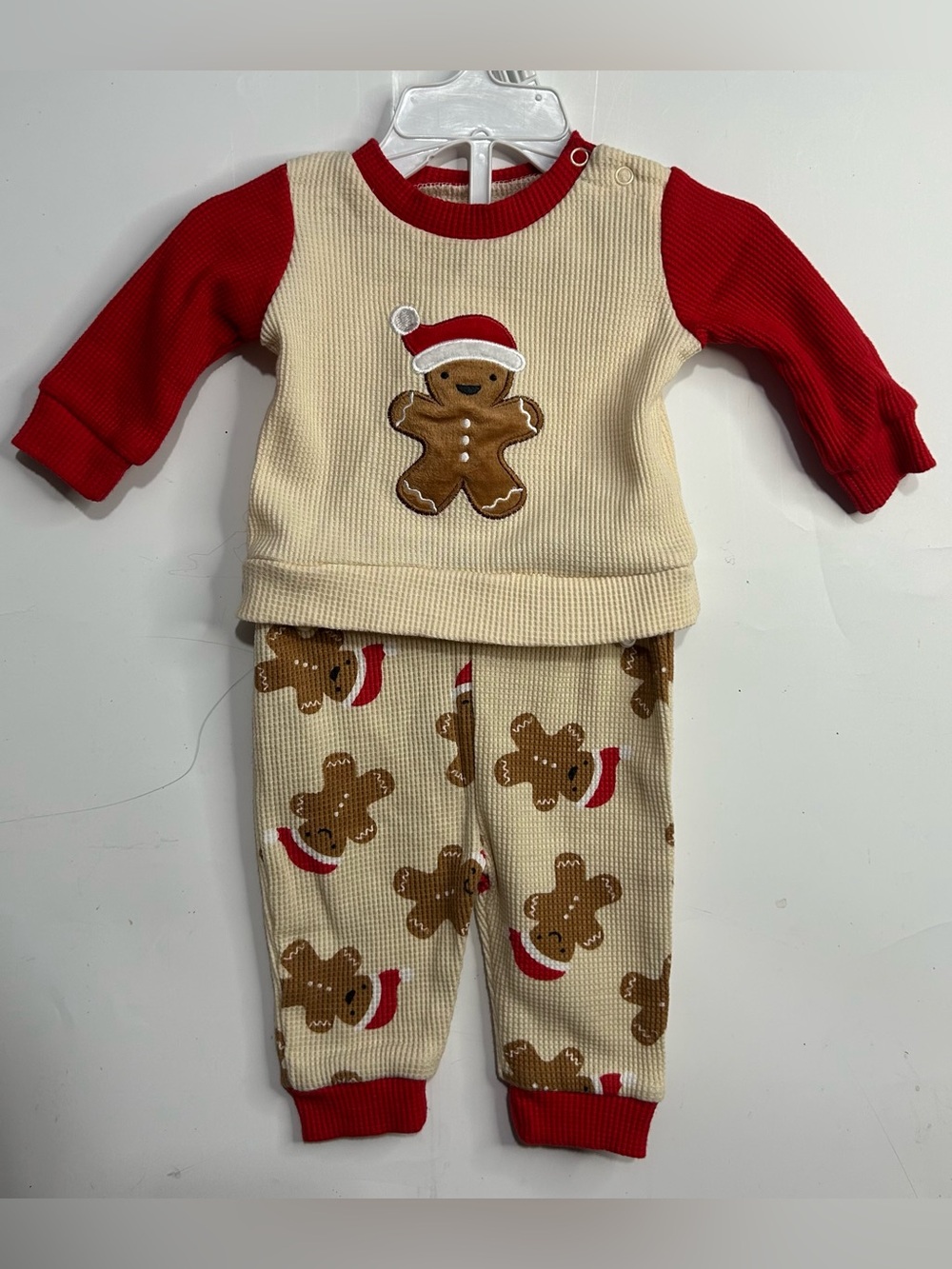 5 for $25🔥Baby Gingerbread Waffle Knit Pajama‎ Set Baby Size 3M